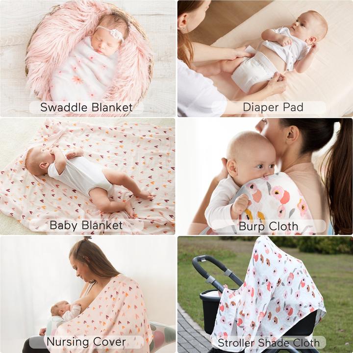 Image du produit Momcozy Couverture Muslin Swaddle 4 Pack (120 cm, 120 cm)