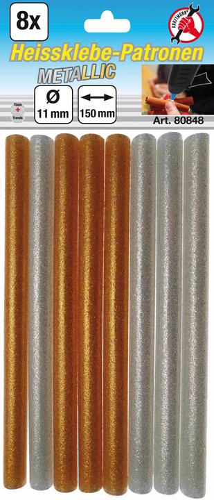 Produktbild BGS Heissklebe-Patronen gold-/silber-metallic Ø 11 mm, 150 mm 8-tlg.