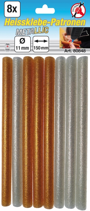 BGS Heissklebe-Patronen gold-/silber-metallic Ø 11 mm, 150 mm 8-tlg.