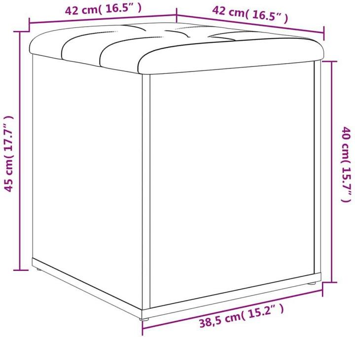 Immagine prodotto VidaXL Panca con contenitore in cemento grigio 42x42x45 cm (42 cm)