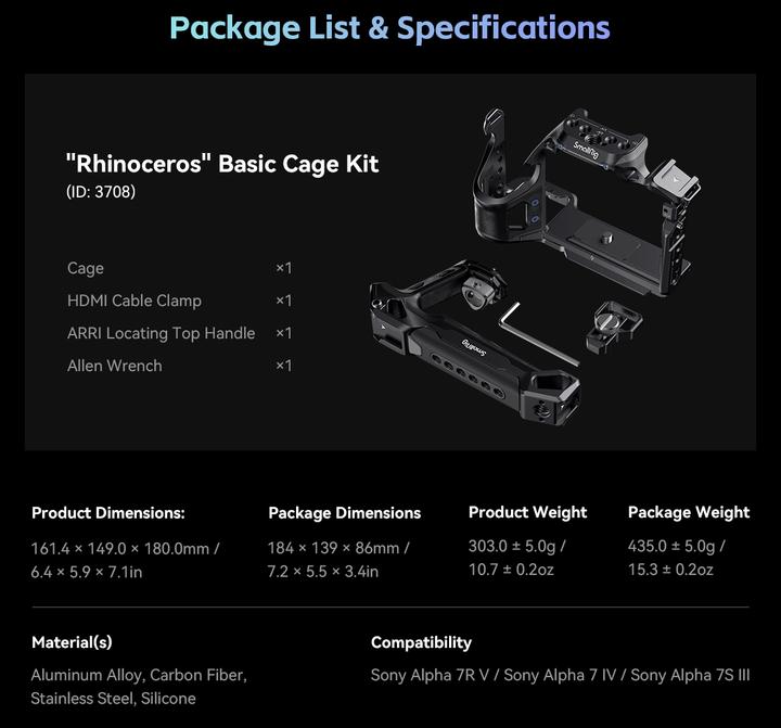 Immagine prodotto SmallRig Morsetto per cavo HDMI per A7S III Cage - 3000 (Cavo)