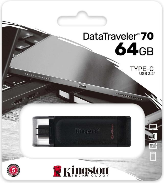 Actual product image Kingston DataTraveler 70 (64 GB, USB-C)