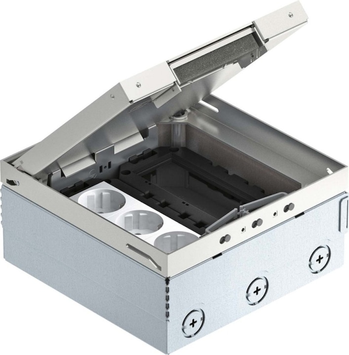 Actual product image OBO Bettermann OBO UDHOME4 2V MT V floor tank complete 3-gang VDE socket outlet
