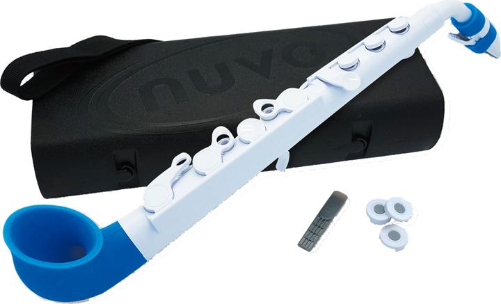 Actual product image Nuvo N520J jSax2.0 Children's Saxophone in C, White-Blue (Sax, Curved)
