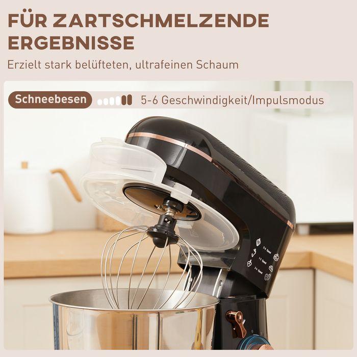 Produktbild Swisshandel24 Standmixer, Küchenmaschine, Rührgerät, 6 Stufen, 5,5L Edelstahlschüssel, Schwarz (1400 W)