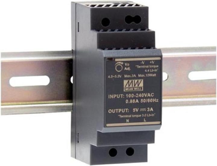 Produktbild MeanWell INDUSTRIE-NETZTEIL - 1 AUSGANG - HUTSCHIENENMONTAGE - 30 W - 24 V - 1.5 A