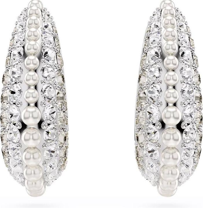 Produktbild Swarovski Sublima Drop Ohrhänger Kristallperle Rundschliff Weiss - (Swarovski Metall)