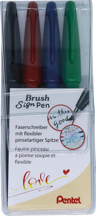 Actual product image Pentel Brush Sign Pen, Fibre Pen (Multicoloured, 1 x)