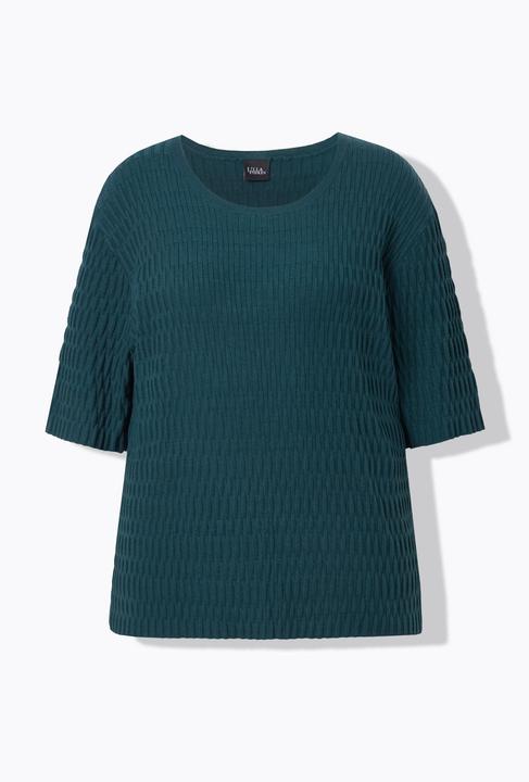 Produktbild Ulla Popken Pullover, Strukturstrick, Rundhals, Halbarm (46, 48)
