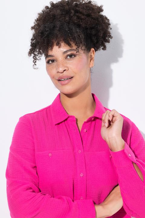 Image du produit Miamoda Bluse, A-Linie, Musselin, Ziernähte (46)