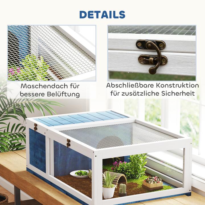 Immagine prodotto PawHut Schildkrötenhaus Tannenholz Blau