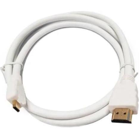 Thumbnail - OKdo L-0030 - 1 m HDMI-auf-Micro-HDMI-Kabel, weiss (1 m, HDMI), Video Kabel