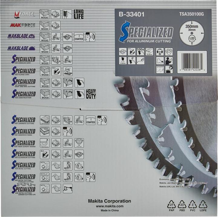 Productafbeelding Makita SPECIALIZED Zaagblad 350x30x100Z