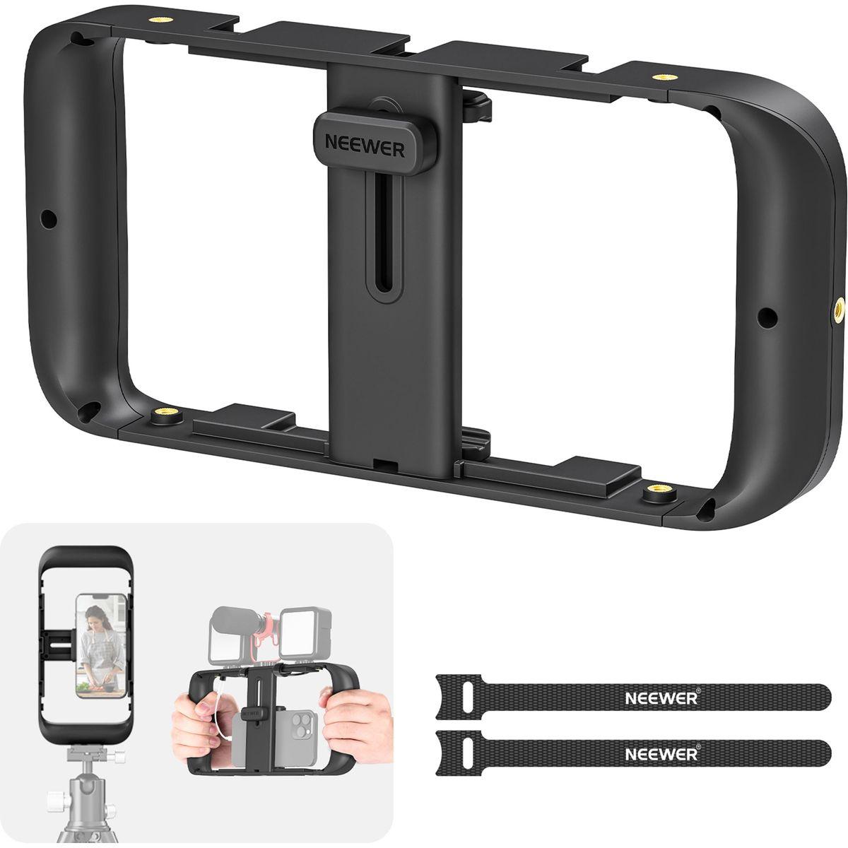 Neewer A104 Smartphone-Halter (Metallo), Treppiede, Nero