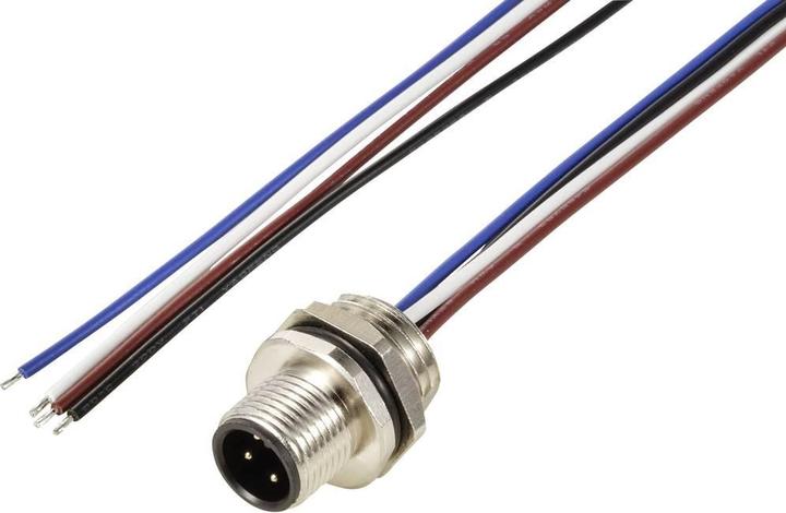 Produktbild Tru Components TC-12833040 Sensor/Aktor Einbaustecker M12 Stecker, Einbau 0.5 m