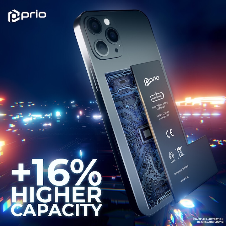 Produktbild prio Hochleistungsakku für iPhone X (3150 mAh) - Universal APN -