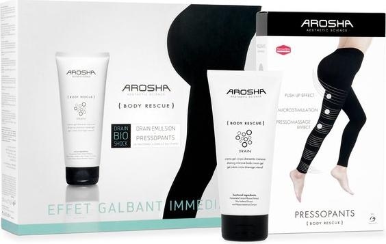 Immagine prodotto Arosha Body Drain Bio Shock Body Rescue Drain 200 ml & Pressopants Gr. S (Lozione corpo, 200 ml)