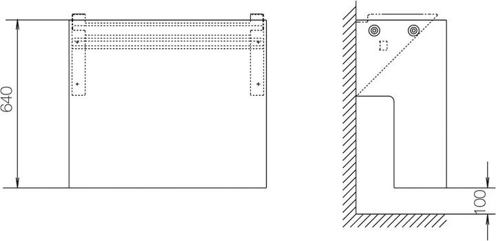 Produktbild ABN KVS-Wandkonsole Gr.1 FB3 SX012Abdeckplatte 6Schieber H 640mm