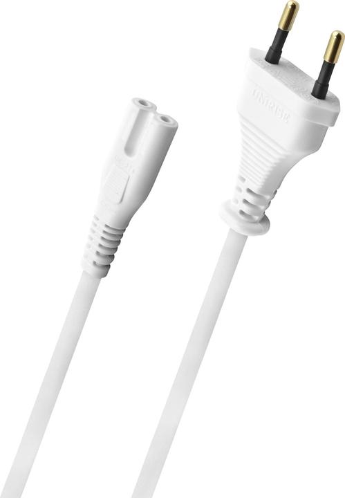 Produktbild Oehlbach Powercord C7/300 - 3m Netzkabel mit Euro-Flachstecker Weiss (3 m)