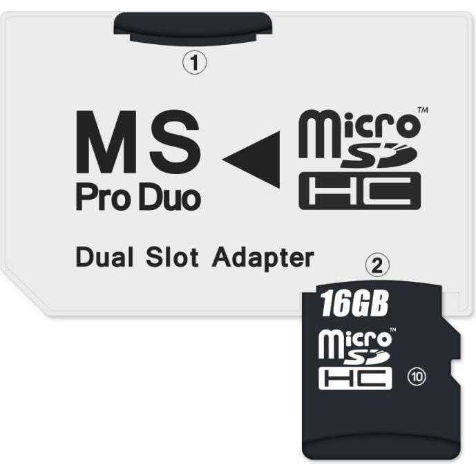 Connect IT Adapter MS PRO DUO 2x Micro SDHC DUAL SLOT (Memory Stick Pro Duo, microSDHC), Scheda di memoria, Bianco