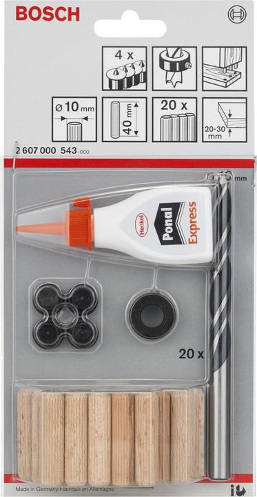 Produktbild Bosch Professional Zubehör 27-tlg. Holzdübel-Set, 10 mm (1 Stk.)