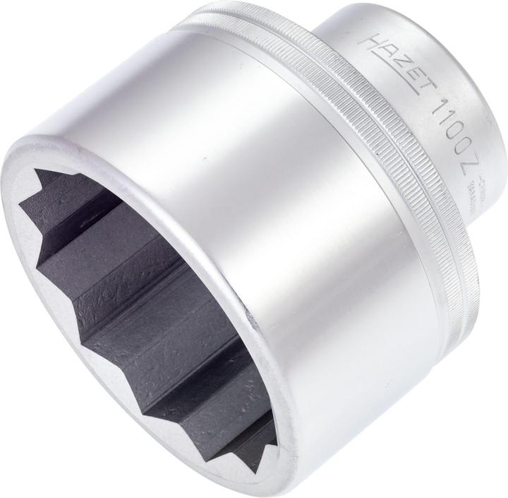 Actual product image HAZET Socket ∙ 12-point 1100Z-75 ∙ Square, hollow 25 mm (1 inch) ∙ Outside 12-point profile ∙ 75 mm… (75 mm)
