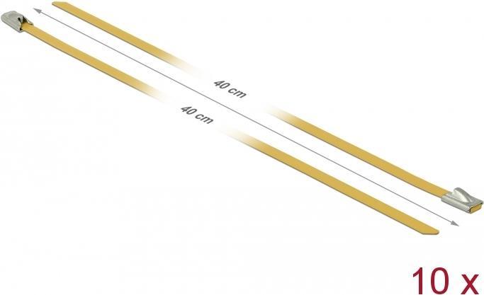 Produktbild Delock Edelstahlkabelbinder 400x4,6 10 Stk. (Metallkabelbinder, 400 mm, 10 Stk.)