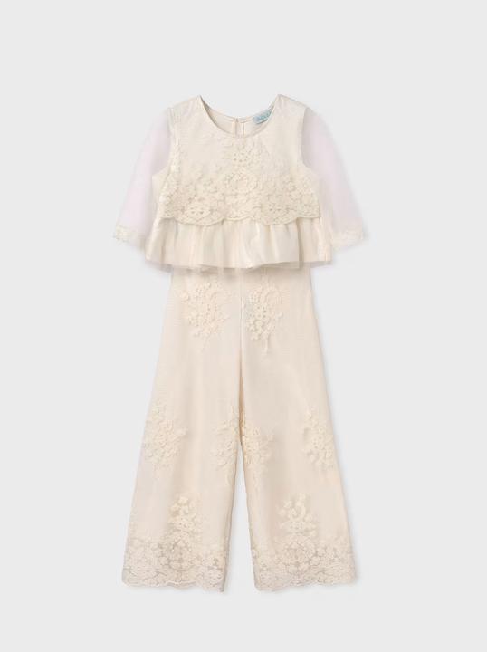 Actual product image Abel & Lula Jacquard tulle set with top and trousers (128)