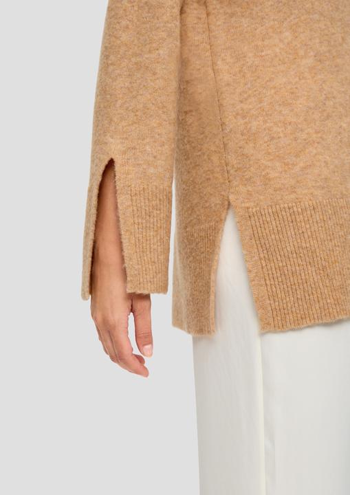 Produktbild S.Oliver Strickpullover Strickpullover mit Rippblende am Kragen (S)