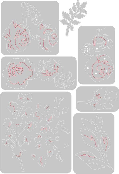 Actual product image Sizzix Thinlits punching template "Floral Layers 2"