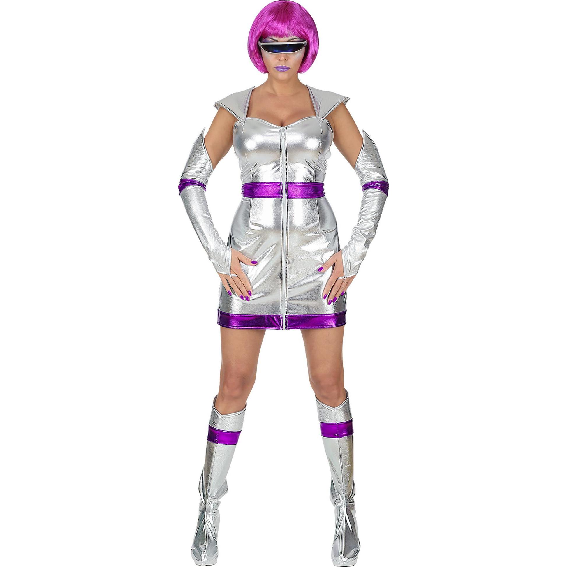 Widmann SPACE GIRL (Kleid, fingerlose Handschuhe, Stiefelüberzieher), L (L)
