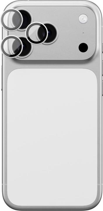 Amazingthing Saphir-Kameraglas für iPhone 17 Pro / Pro Max – mit silbernem Rahmen (Apple iPhone 17 Pro, Apple iPhone 17 Pro Max)