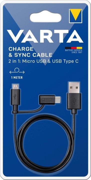 Produktbild Varta 2in1 Charge & Sync Ladekabel (1 m, USB 3.2 Gen 1)