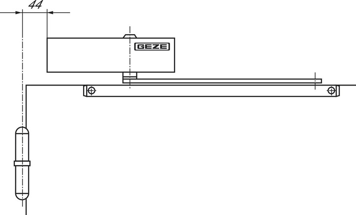 Actual product image Geze Door closer TS 3000 V | EN 1-4 | with guide rail, without hold-open device, black