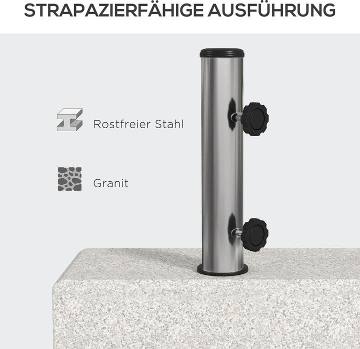 Produktbild Outsunny Sonnenschirmständer Granit Grau