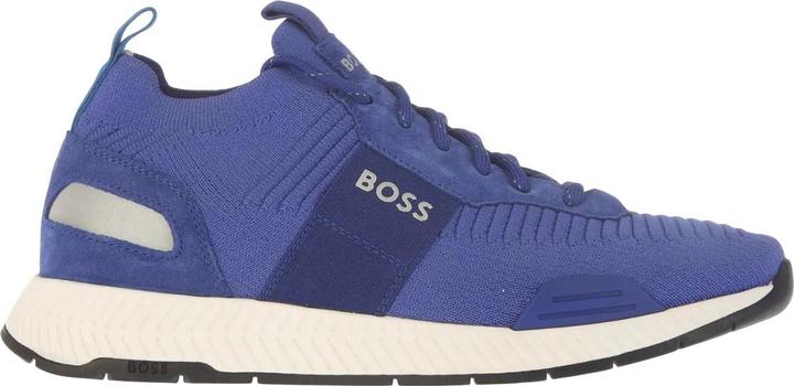 Actual product image BOSS Mens Titanium Suede Panel Running Trainers (39.5)