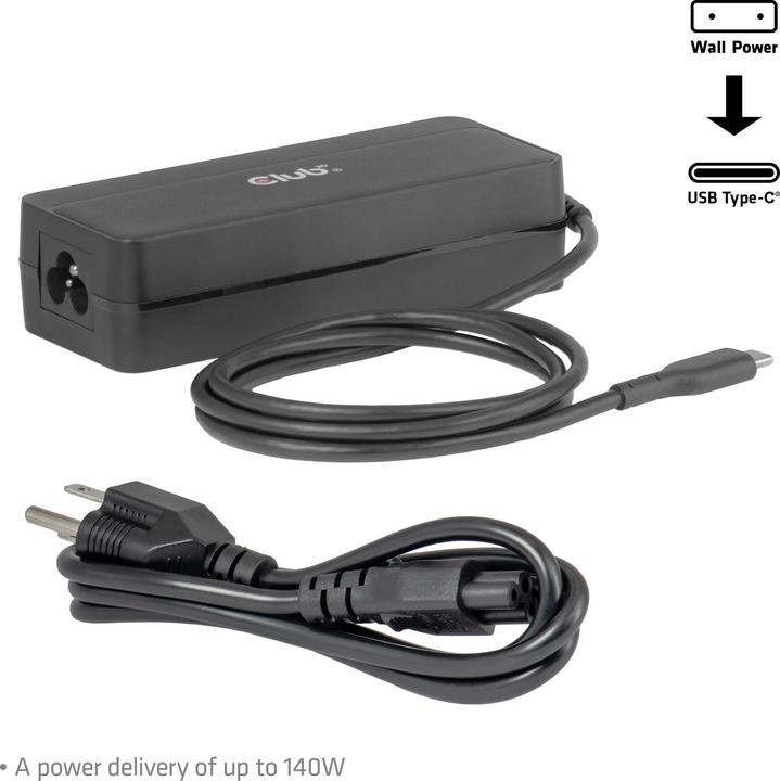 Actual product image Club 3D Club3D Nabíječka pro notebook, USB-C, 140W, 1m (140 W, 1 portion)