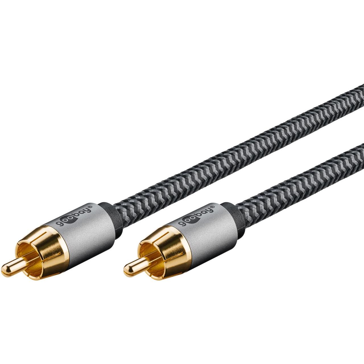 Goobay Mono-Cinchkabel, 5 m, Sharkskin Grey (5 m, Cinch), Audio Kabel