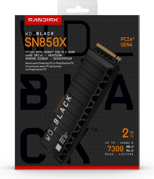 Produktbild WD Black SN850X mit Heatsink powered by SANDISK (2000 GB, M.2 2280)