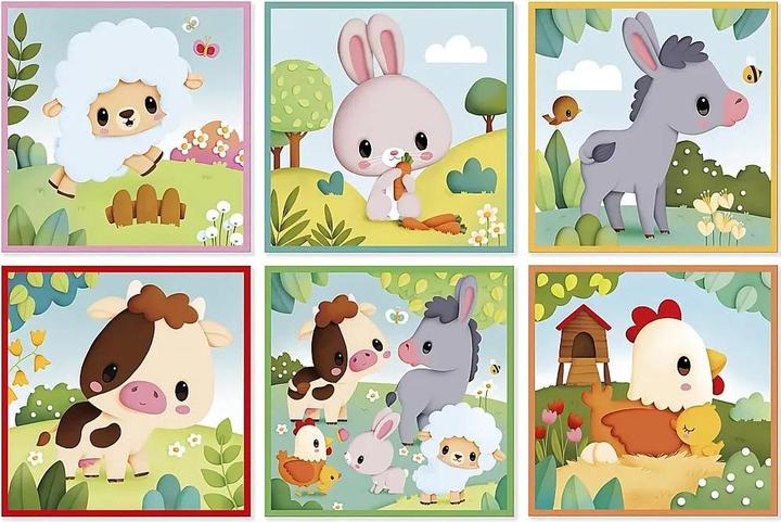Image du produit Janod Ferme cubes animaux (9 pièces)