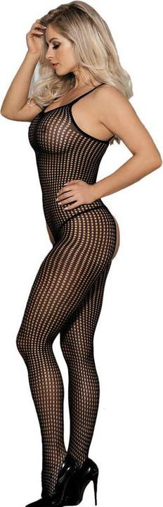 Produktbild Subblime 951726 Schwarzer Elastischer Netz-Bodystocking Mit Schrittfreiem Unterteil Eine Grã–Sse (One Size)