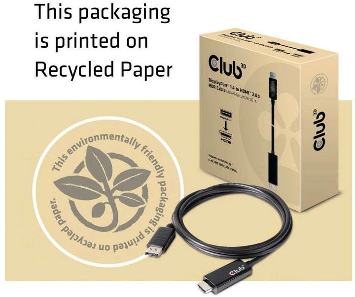 Produktbild Club 3D DisplayPort — HDMI (Typ A) (2 m, DisplayPort, HDMI)