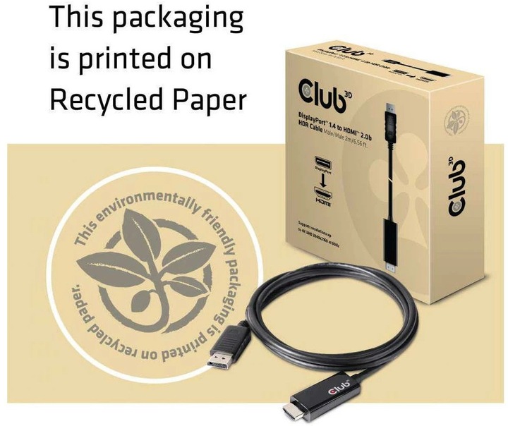 Immagine prodotto Club 3D DisplayPort — HDMI (Typ A) (2 m, DisplayPort, HDMI)