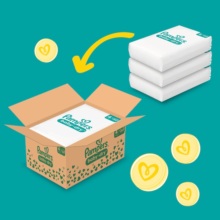Actual product image Pampers Baby-Dry (Size 4, Monthly box, 204 Piece)