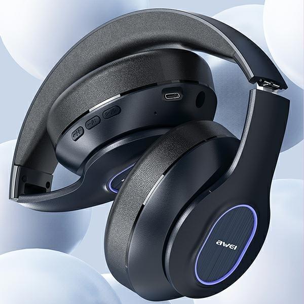 Produktbild Awei A100BL am Ohr wird in Bluetooth -Kopfhörern schwarz platziert (12 h, Kabellos)