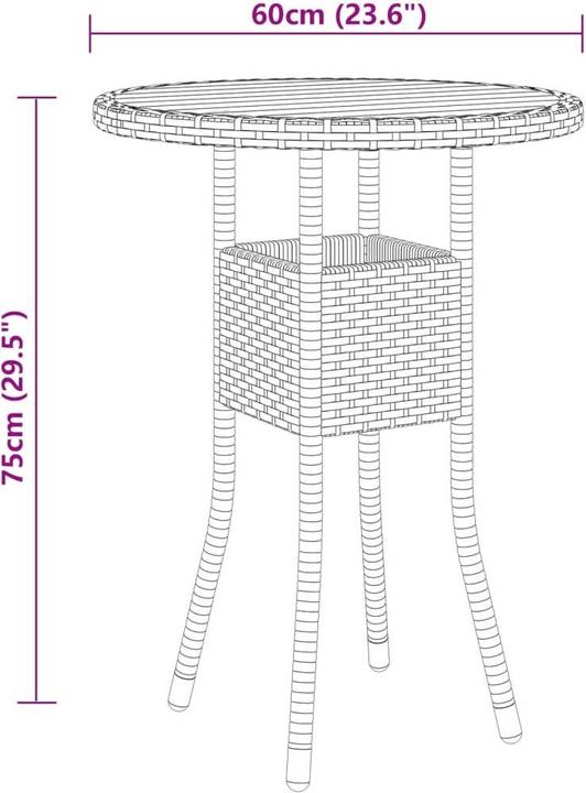 Produktbild vidaXL Gartentisch (60 x 75 cm)