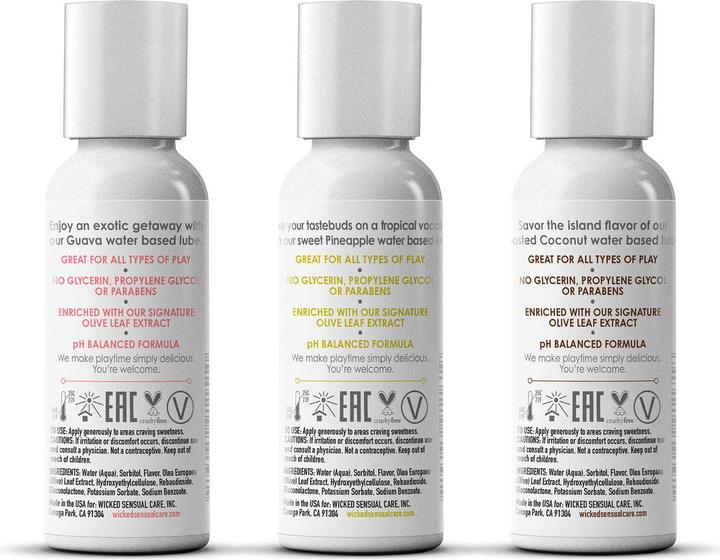 Actual product image Wicked Sensual Care wicked simply tropical trio waterbased lubricant 3x30ml (90 ml)