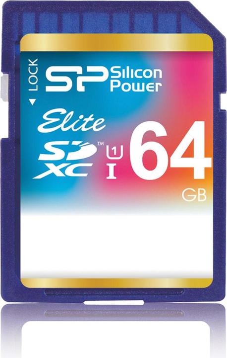 Produktbild Silicon Power Elite UHS-I 64GB SDXC 85/10 MBs SP064GBSDHAU1V10 (64 GB, SDXC, U1, UHS-I)