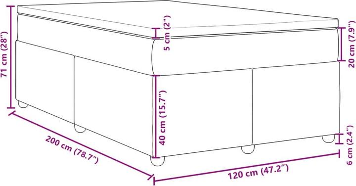 Image du produit vidaXL Boxspringbett (120 x 200 cm)