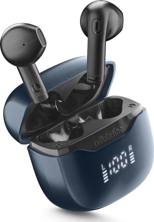 Cellularline Core Pro Auricolari Bluetooth con custodia di ricarica, display LED e funzione ENC (6 h, Senza fili)